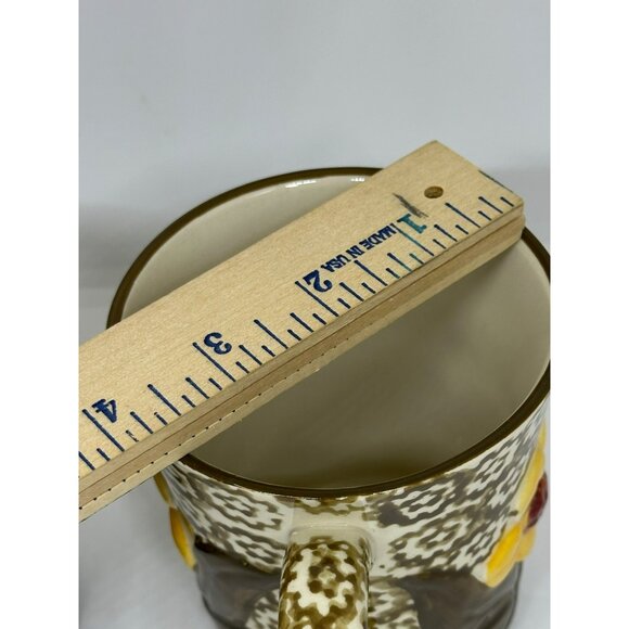 VTG Temp-Tations Old World Green Yellow Flower Coffee Mug Set of 2 12oz - Picture 8 of 8